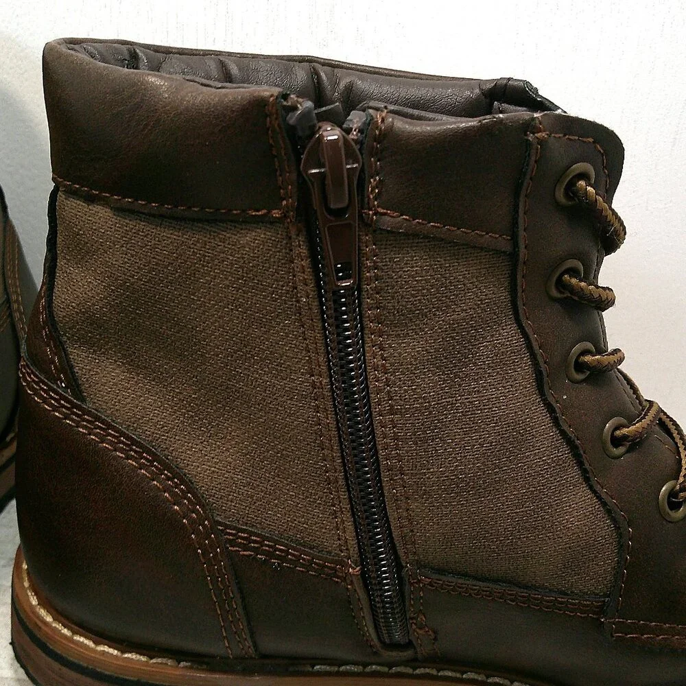 Steve Madden BBELAY Chukka Boots Youth Men's Kids Size 6 chocolate Brown Zip-Up